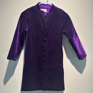 Boys velvet Indian kurta top with dhoti style pajama pants